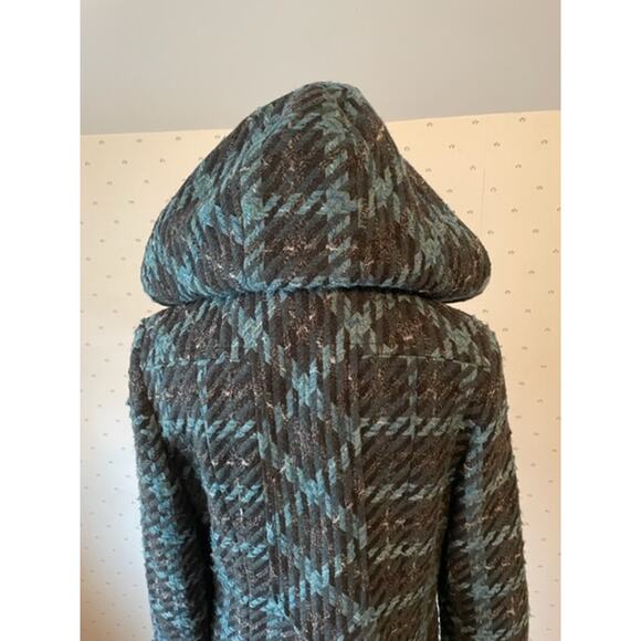 COLE HAAN Turquoise Wool Coat Size 8 - Picture 7 of 11